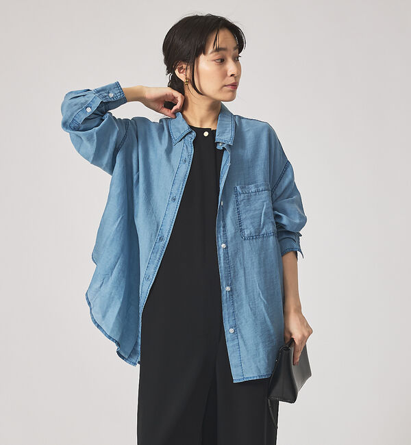 qualite「シアーデニムライクシャツ」|シャツ・ブラウス|