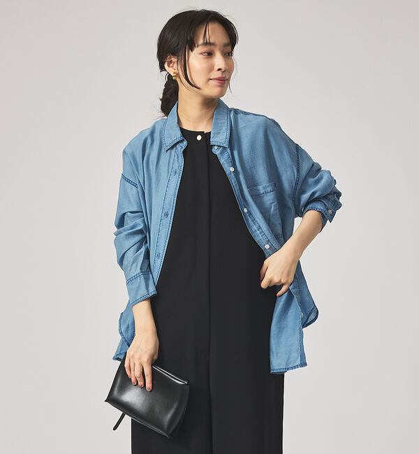 qualite「シアーデニムライクシャツ」|シャツ・ブラウス|
