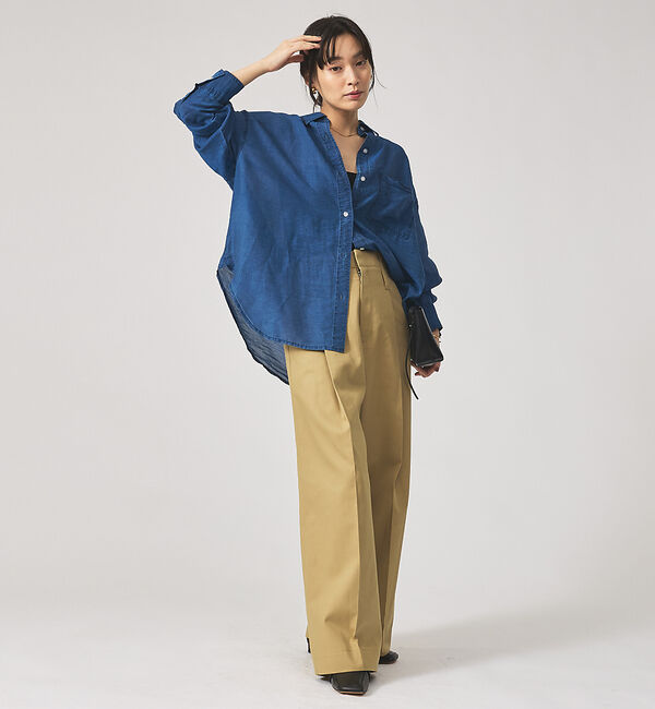 qualite「シアーデニムライクシャツ」|シャツ・ブラウス|