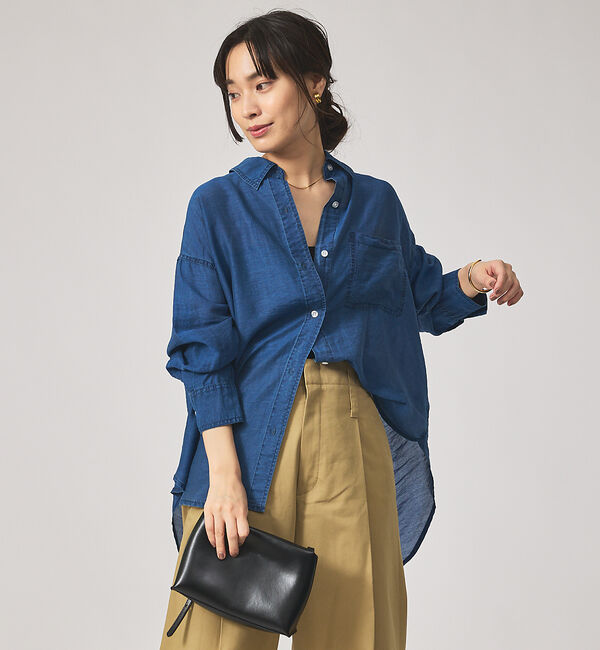 qualite「シアーデニムライクシャツ」|シャツ・ブラウス|