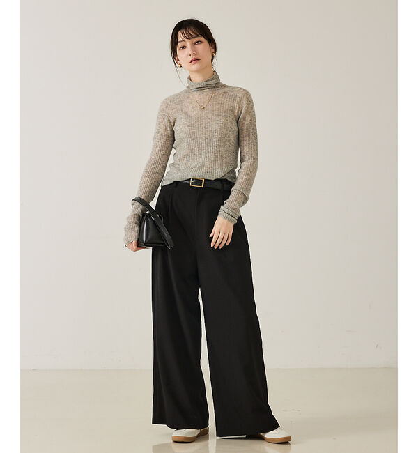 qualite「【大人のワイドパンツ】ウーリッシュツイルパンツ」|その他|