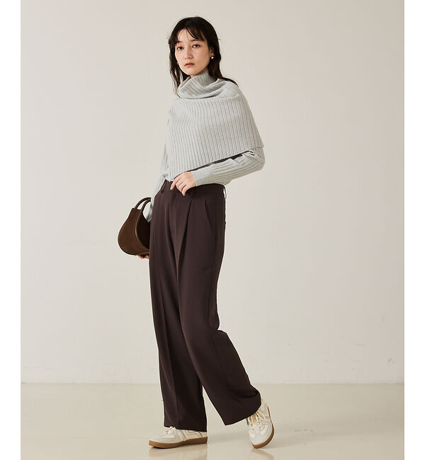 qualite「ご好評につき再入荷！【新色追加！25AW】アシメスヌードリブニット/スヌード取り」|ニット・セーター|