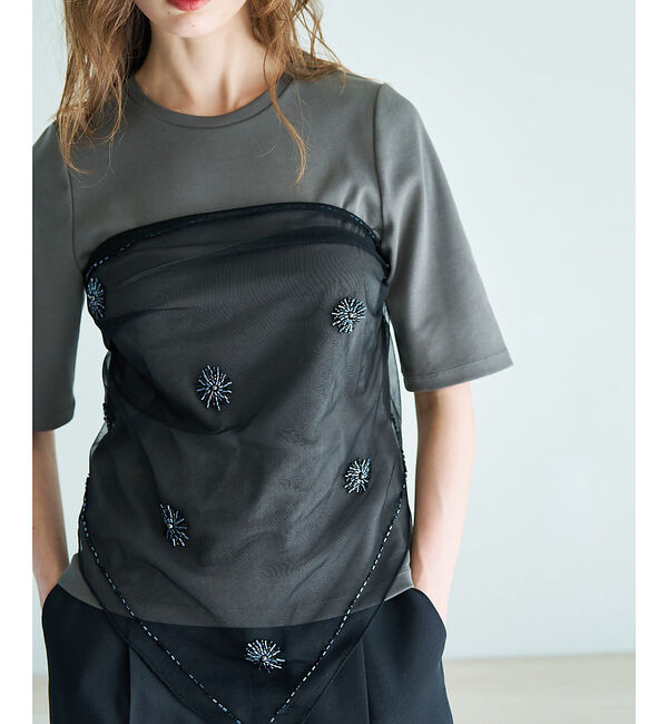 qualite「エンブロイダリースカーフ」|バンダナ・スカーフ|ブラック