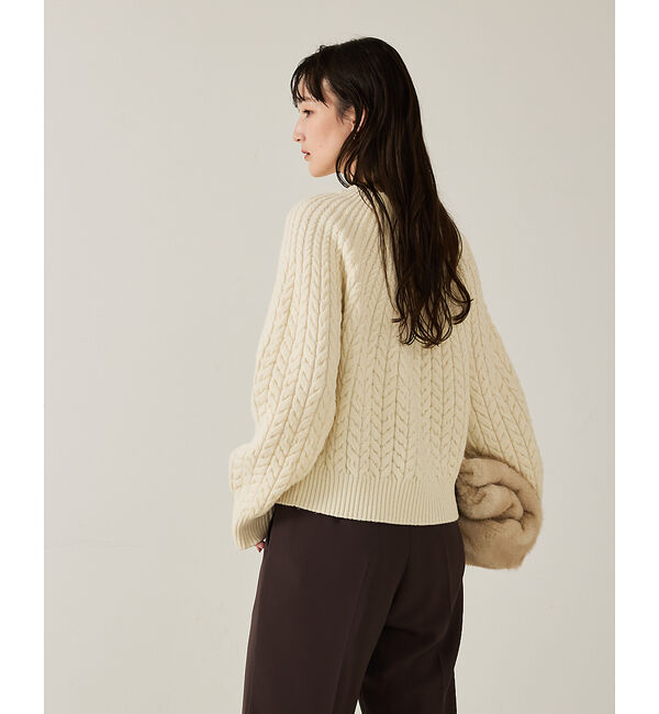 qualite「ケーブルボトルネックニット」|ニット・セーター|