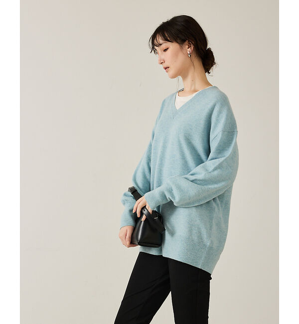 qualite「ウールVネックプルオーバー」|ニット・セーター|