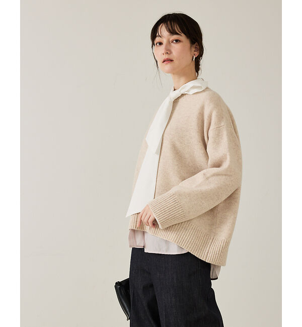 qualite「カラーミックスクルーネックニット」|ニット・セーター|