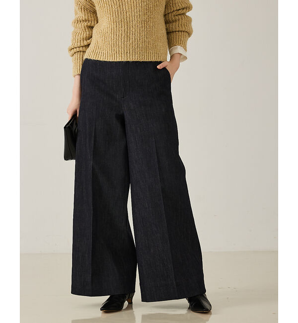 qualite「ハイウエストトラウザーデニム」|デニム|