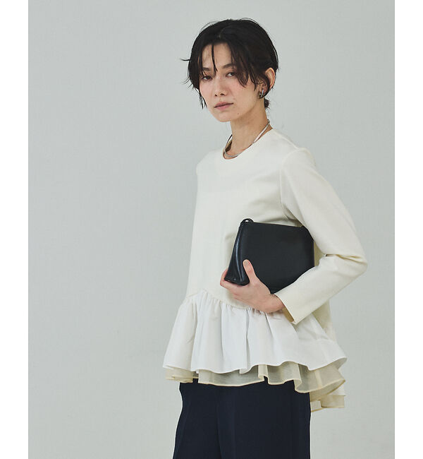 qualite「タフタコンビプルオーバー」|シャツ・ブラウス|