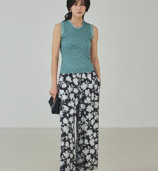 qualite「シアーミックスリブノースリーブ」|キャミソール|