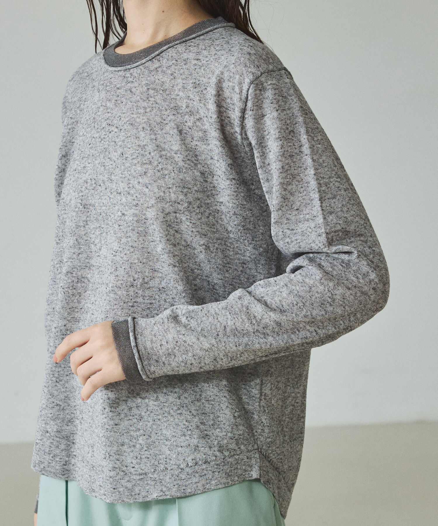 qualite「シアーミックスニットプルオーバー」|Tシャツ・カットソー|