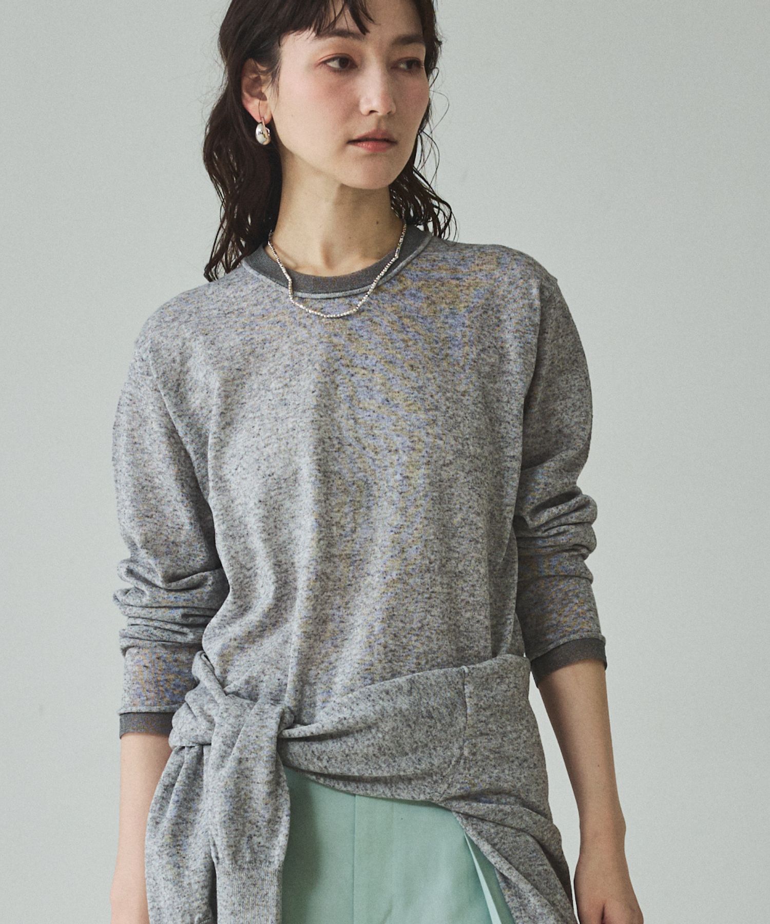 qualite「シアーミックスニットプルオーバー」|Tシャツ・カットソー|