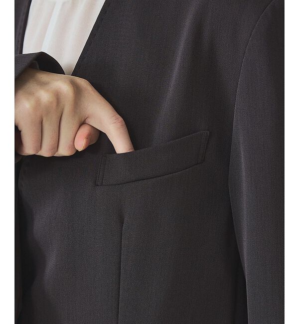 qualite「【UVカット/ストレッチ/セットアップ対応】ドライカルゼノーカラージャケット」|ノーカラージャケット|