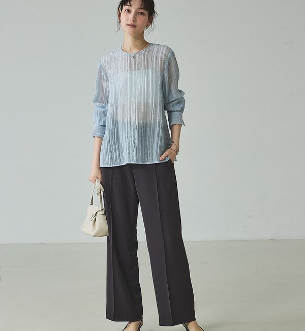 qualite「シアークレープブラウス」|シャツ・ブラウス|