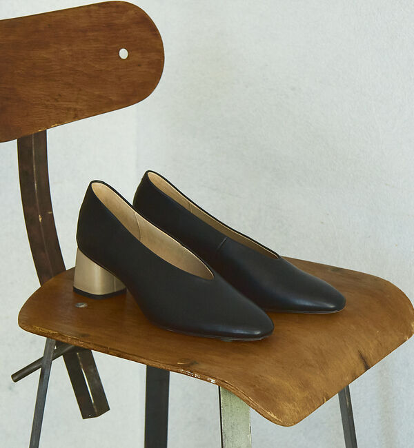 AU BANNISTER「カラーヒールソフトレザーパンプス」|パンプス|ブラック