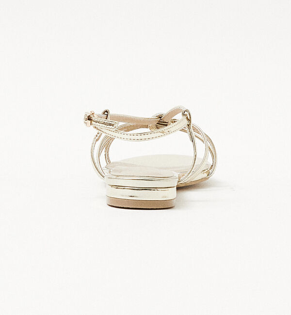 AU BANNISTER「【LAROUTE】メタリックストラップサンダル」|サンダル|