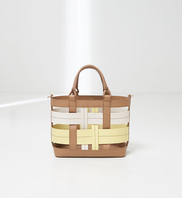 LOWELL things「【STORY 23'6月号 P172掲載】Colatti/配色クリア2WAYトー」|ハンドバッグ|