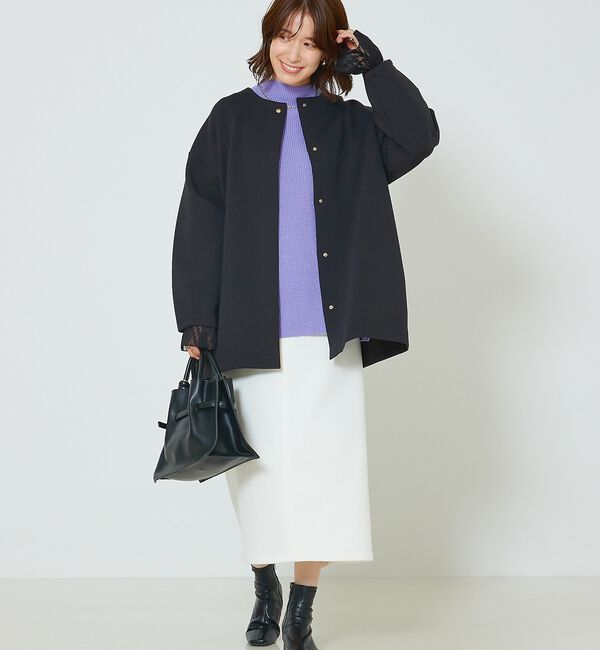 abahouse mavie「フェイク（スエード＆レザー）ロングタイトスカート」|スカート|