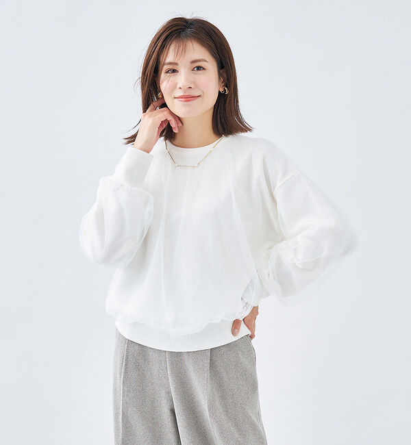 abahouse mavie「チュールニットプルオーバー」|ニット・セーター|