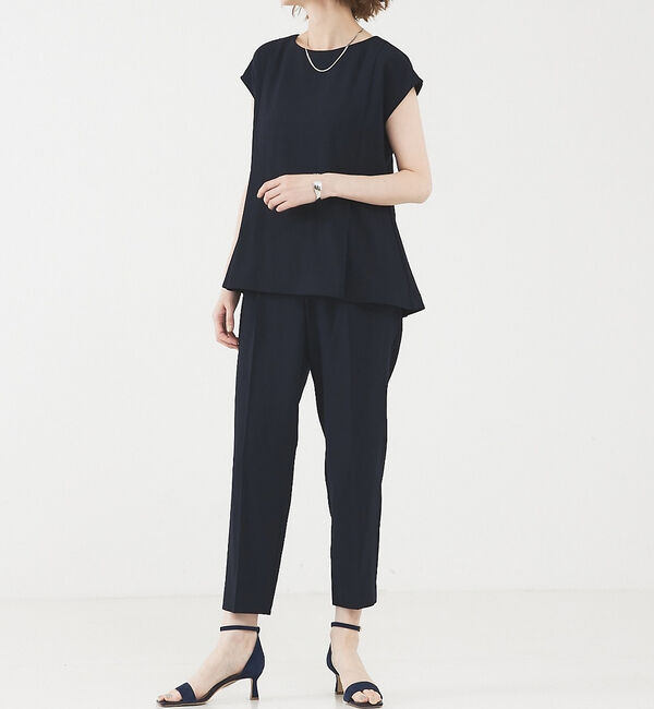 abahouse mavie「【エニデイカセット】フレンチスリーブセットアップ」|スーツ|ネイビー