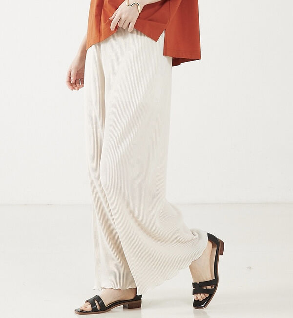 abahouse mavie「クリスタルプリーツパンツ」|その他|アイボリー