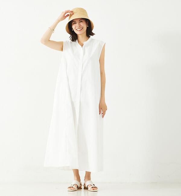 abahouse mavie「【大人のいちまんワンピ】ブロードノースリシャツワンピ」|ワンピース|