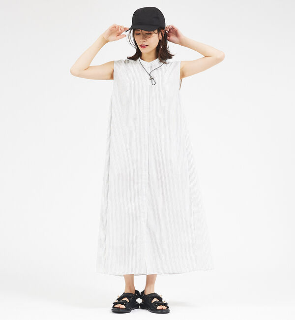 abahouse mavie「【大人のいちまんワンピ】ブロードノースリシャツワンピ」|ワンピース|