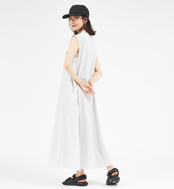 abahouse mavie「【大人のいちまんワンピ】ブロードノースリシャツワンピ」|ワンピース|