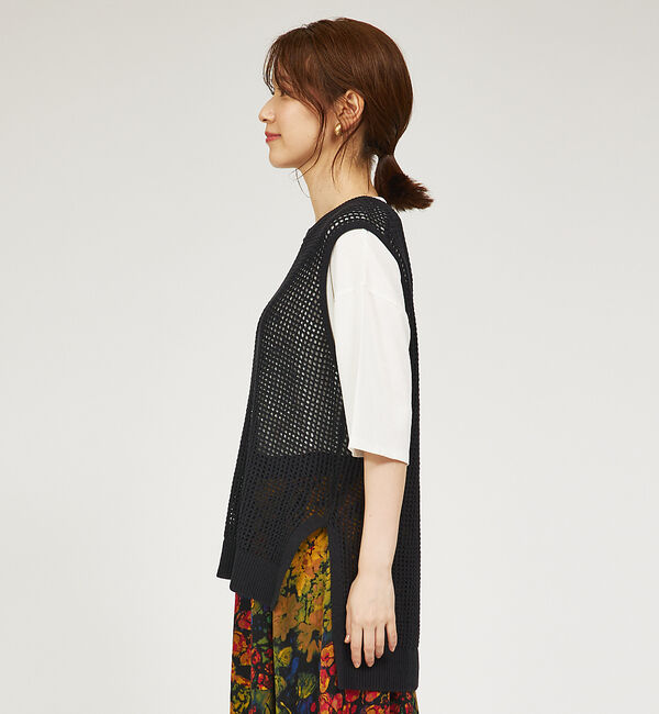 abahouse mavie「メッシュニットノースリプルオーバー」|ニット・セーター|