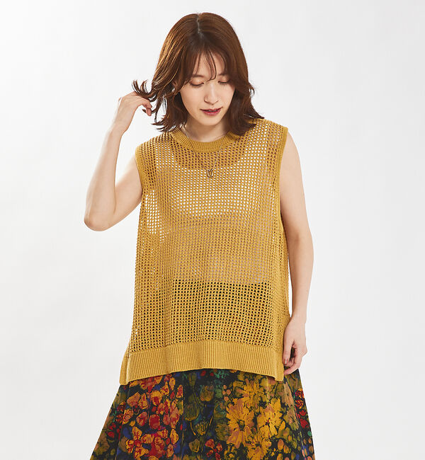 abahouse mavie「メッシュニットノースリプルオーバー」|ニット・セーター|