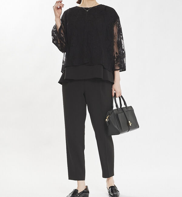 abahouse mavie「【エニデイカセット】レースボレロ＆フレンチセットアップ３点セット」|ワンピース|ブラック