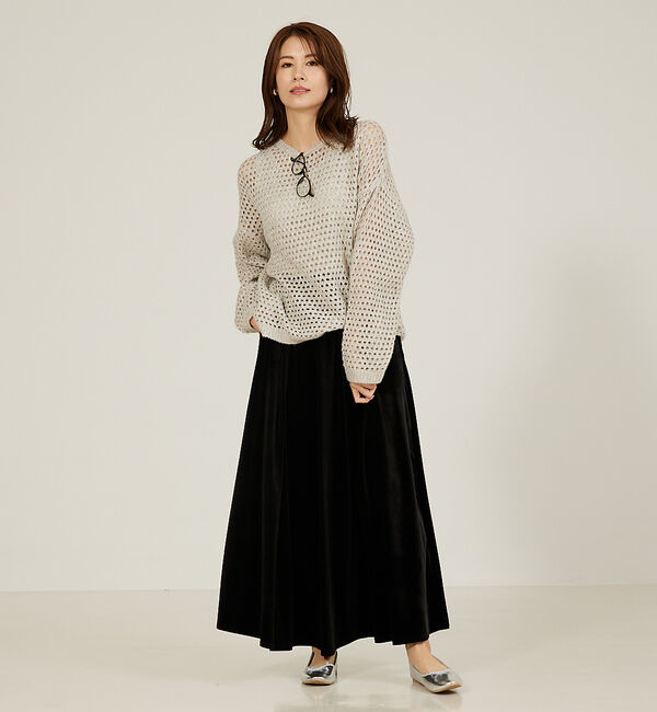 abahouse mavie「メッシュスパンコールニット」|ニット・セーター|