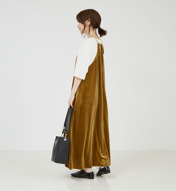 abahouse mavie「【大人のいちまんワンピ】プリント＆ベロアキャミワンピ」|ワンピース|