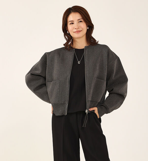 abahouse mavie「ラメプレーティングブルゾン」|ブルゾン・スタジャン|