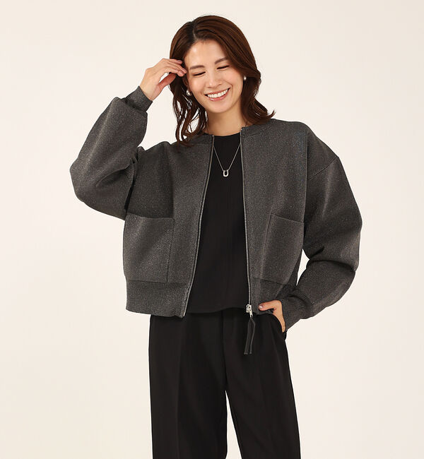 abahouse mavie「ラメプレーティングブルゾン」|ブルゾン・スタジャン|