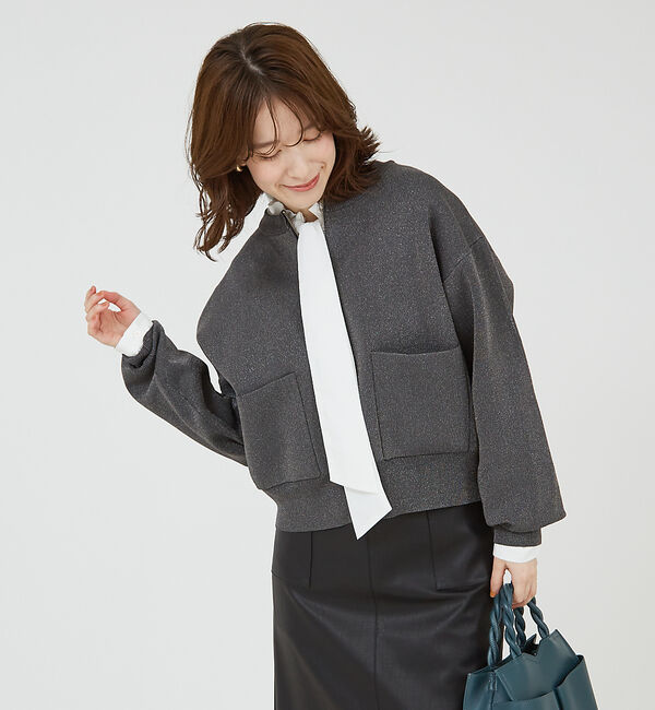 abahouse mavie「ラメプレーティングブルゾン」|ブルゾン・スタジャン|