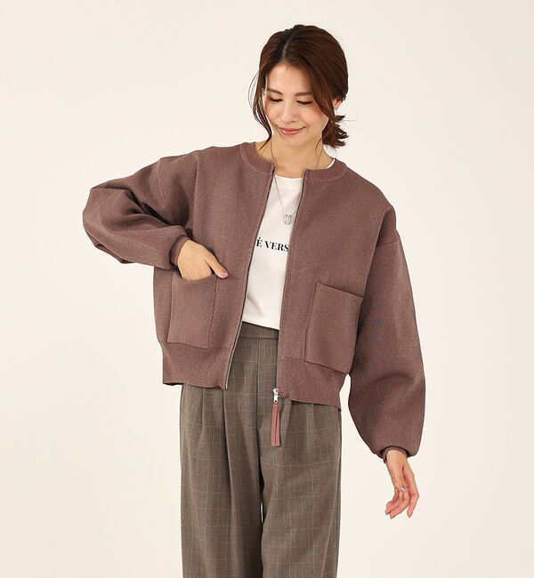 abahouse mavie「ラメプレーティングブルゾン」|ブルゾン・スタジャン|