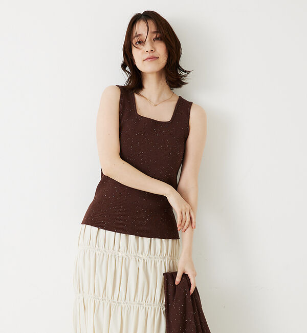abahouse mavie「【アンサンブル対応】スパンコールニットタンク」|ニット・セーター|