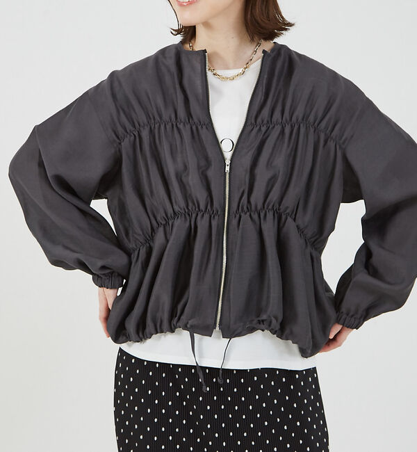 abahouse mavie「【WEB Domani掲載】シアーシャーリングブルゾン」|ブルゾン・スタジャン|チャコールグレー