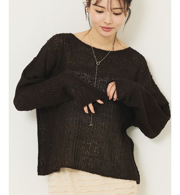 abahouse mavie「モヘアライクシアーニット」|ニット・セーター|ブラウン