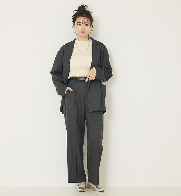 abahouse mavie「【セットアップ対応】グレンチェックセミワイドパンツ」|その他|