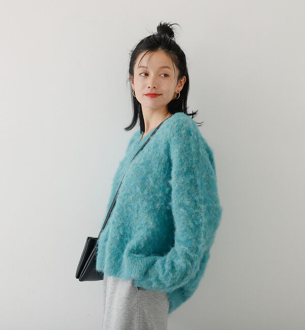 abahouse mavie「ブラッシュドVネックニット」|ニット・セーター|