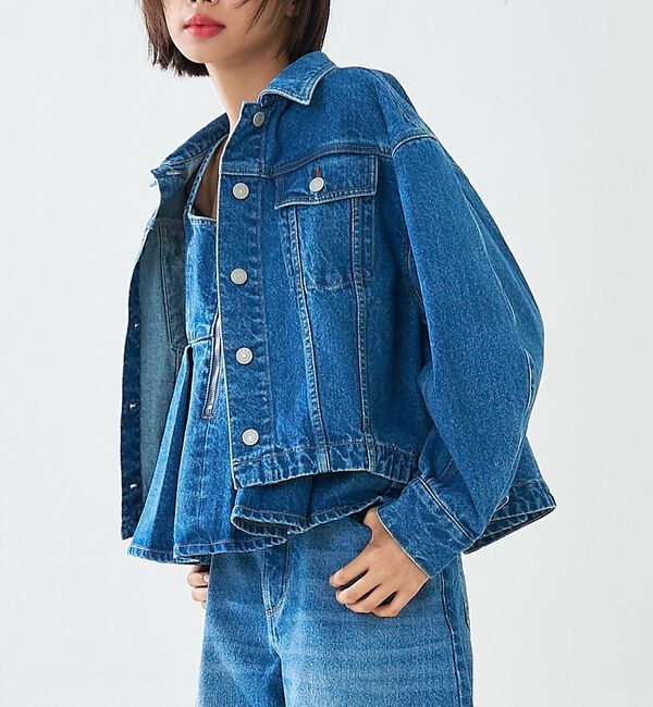 abahouse mavie「【オリジナル】デニムショートジャケット/バルーン袖/長袖/羽織/春服」|その他|ライトブルー