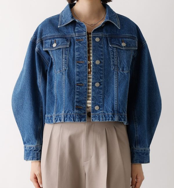 abahouse mavie「【オリジナル】デニムショートジャケット/バルーン袖/長袖/羽織/春服」|その他|