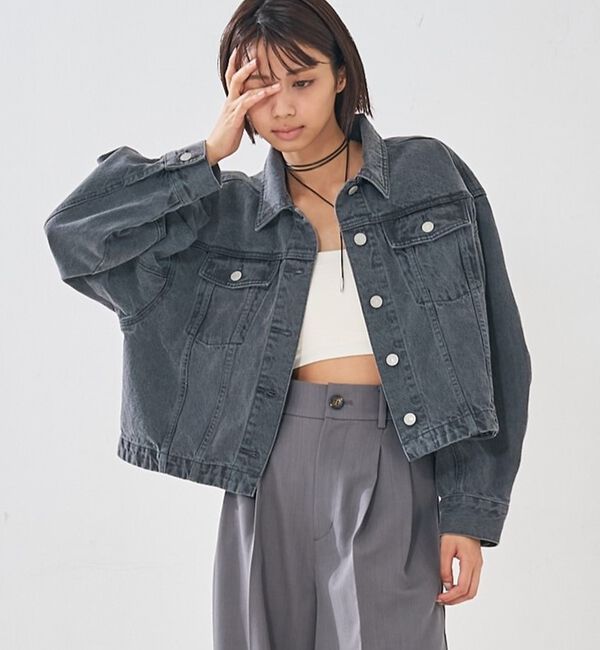 abahouse mavie「【オリジナル】デニムショートジャケット/バルーン袖/長袖/羽織/春服」|その他|