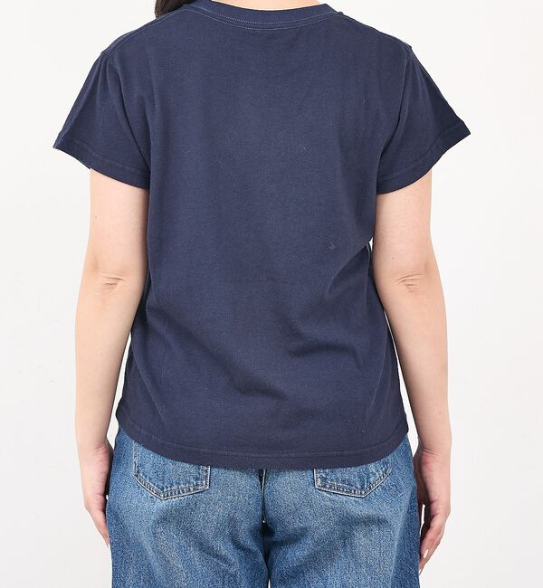 abahouse mavie「【コットン100％】甘編み天竺フロッキープリントTシャツ/半袖/夏服/ロゴT」|Tシャツ・カットソー|