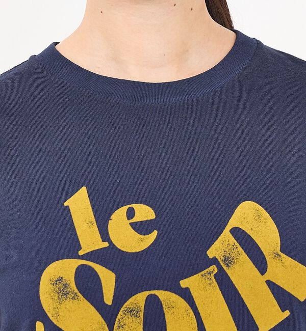 abahouse mavie「【コットン100％】甘編み天竺フロッキープリントTシャツ/半袖/夏服/ロゴT」|Tシャツ・カットソー|