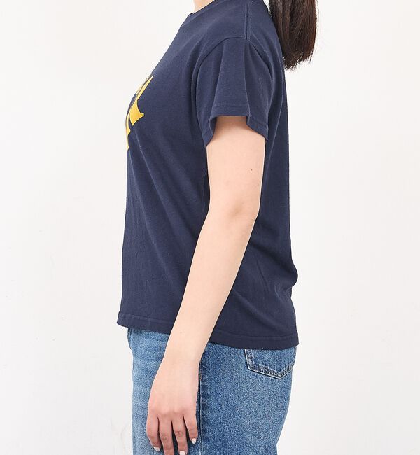 abahouse mavie「【コットン100％】甘編み天竺フロッキープリントTシャツ/半袖/夏服/ロゴT」|Tシャツ・カットソー|