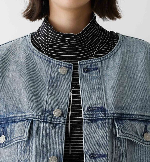 abahouse mavie「【EDWIN】ロールアップデニムジャケット/春服/Gジャン/ノーカラー/ショート」|その他|