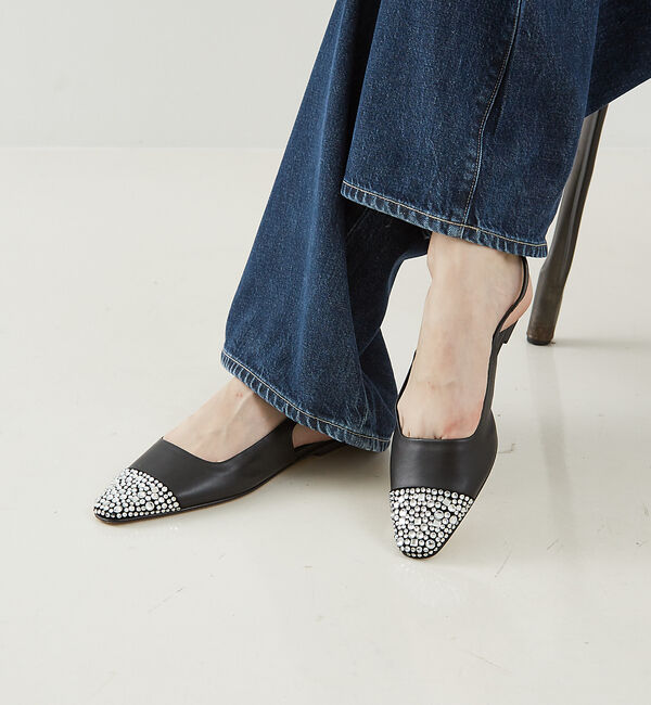 The Store by C' 「【DEAR FRANCES】TIA FLAT CRYSTAL／クリスタルフラット」|パンプス|ブラック