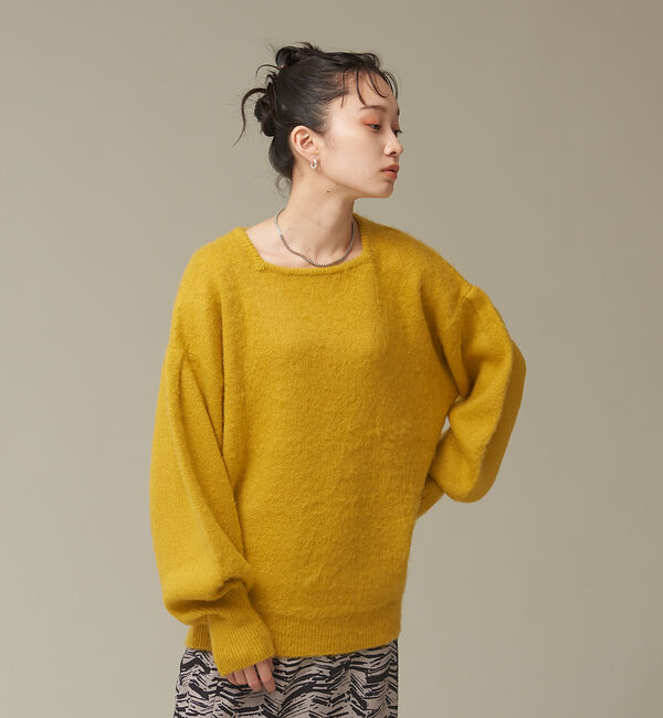 NOMINE「モヘアライクスクエアニット」|ニット・セーター|イエロー